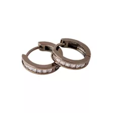 Brass Plated CZ Huggie Earrings - 16 Gauge at Spencer's