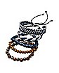 Brown and Blue Braided Bracelet - 5 Pack