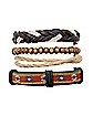 Rope and Beaded Bracelet - 4 Pack