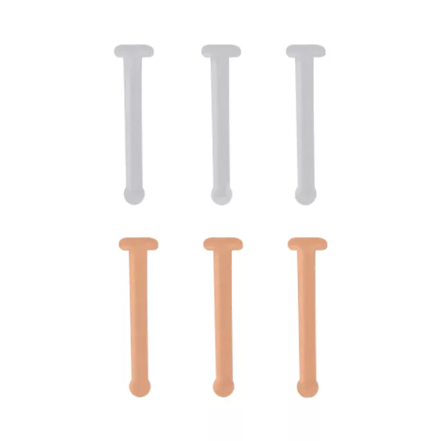 Clear and Beige Nose Bone Retainers 6 Pack - 20 Gauge