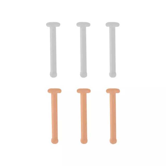 Clear and Beige Nose Bone Retainers 6 Pack - 20 Gauge