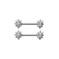 Flower CZ Nipple Barbells - 14 Gauge at Spencer's