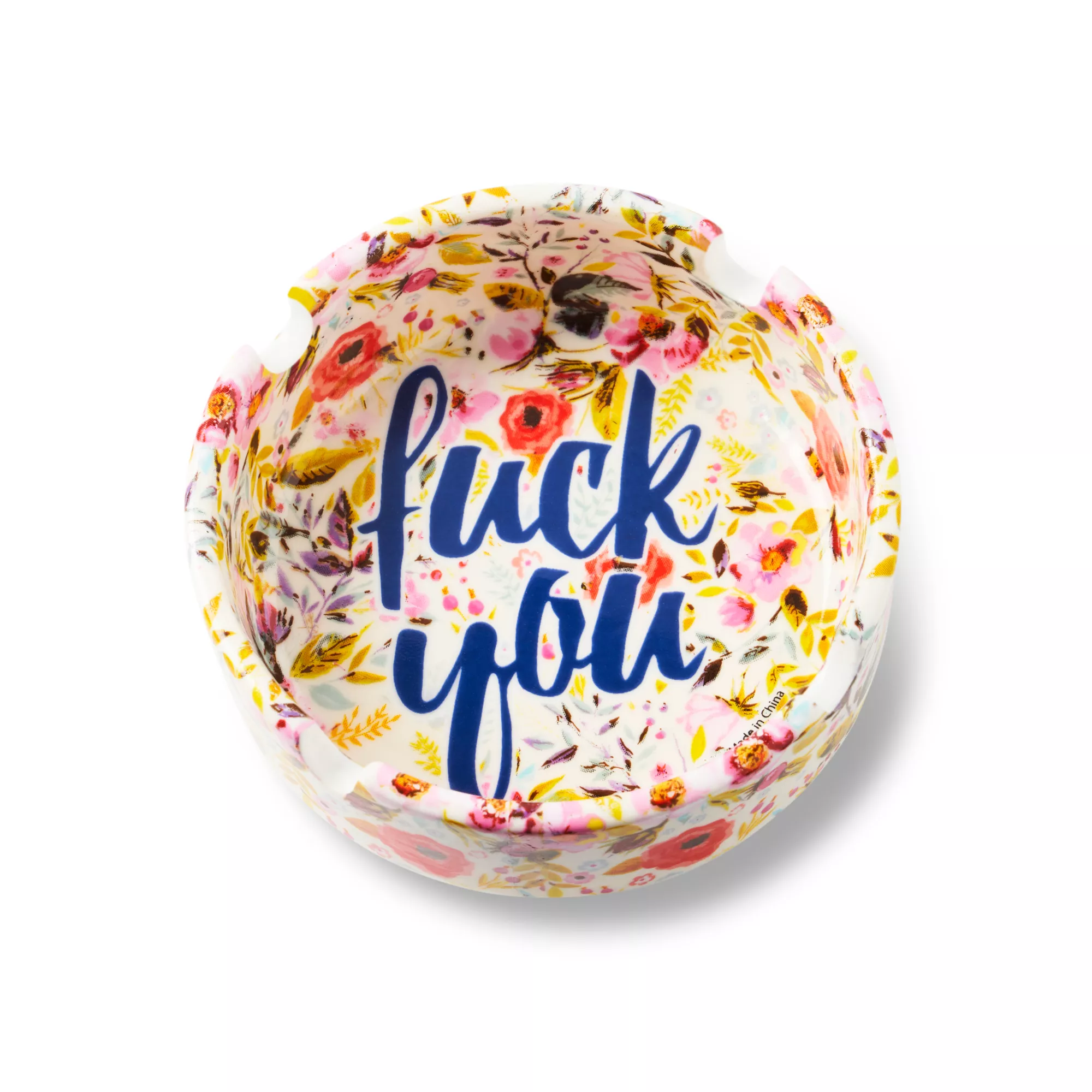 Floral Fuck You Ashtray at Spencer's