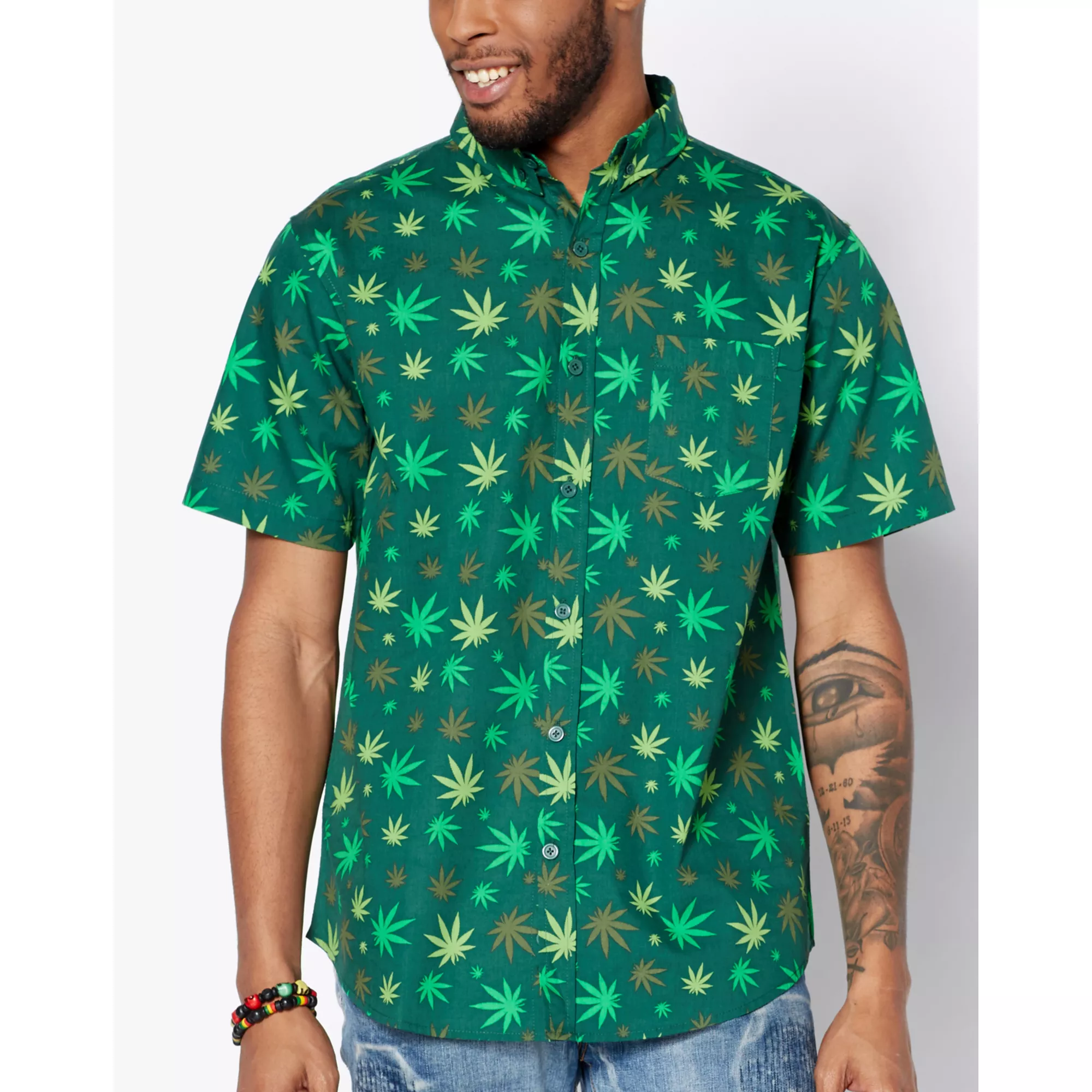 Leaf Button Down Shirt at Spencer's