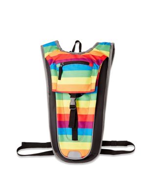 rainbow strip hydration backpack