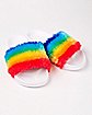Faux Fur Fuzzy Rainbow Slide Sandals