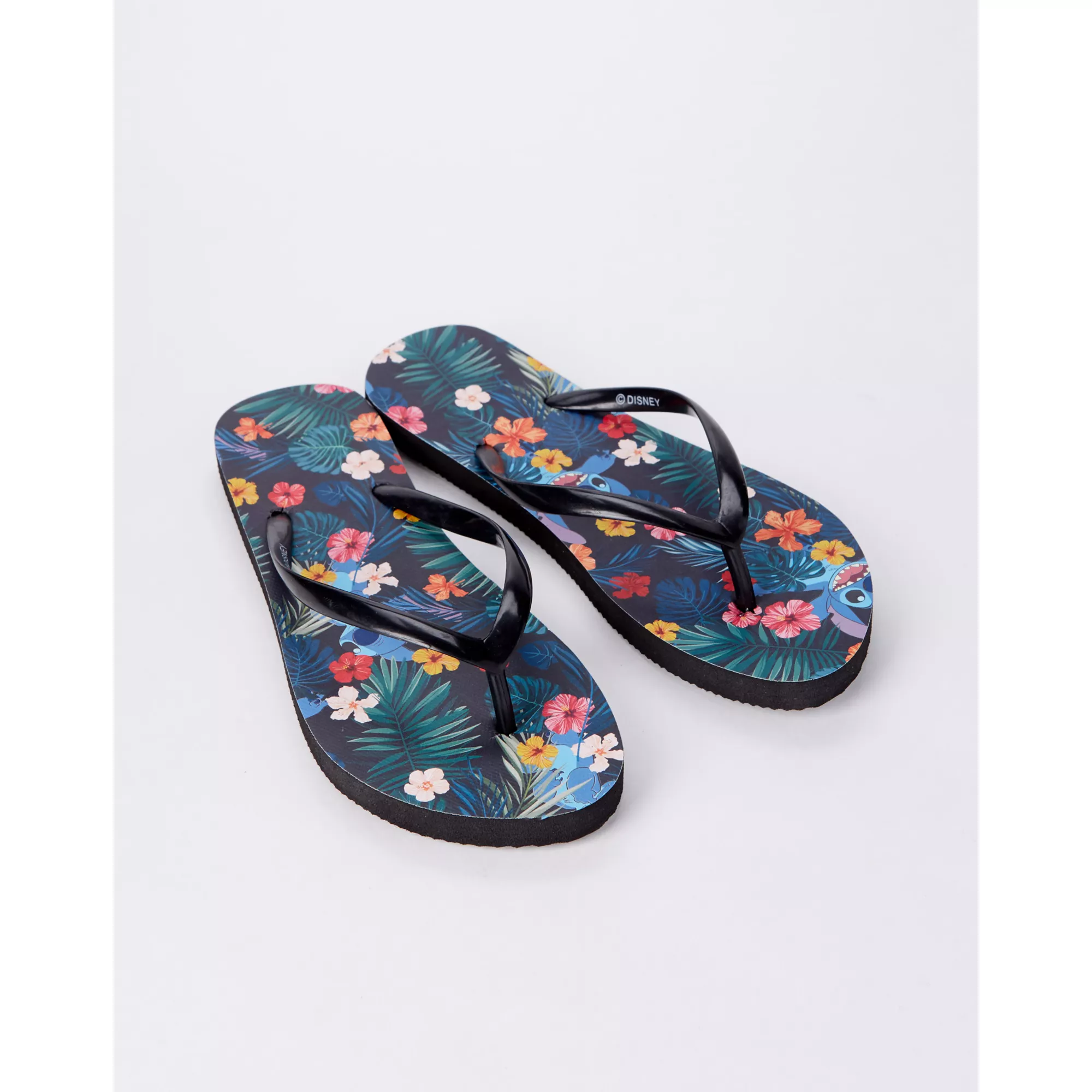 Floral Lilo and Stitch Flip Flops - Disney at Spencer's
