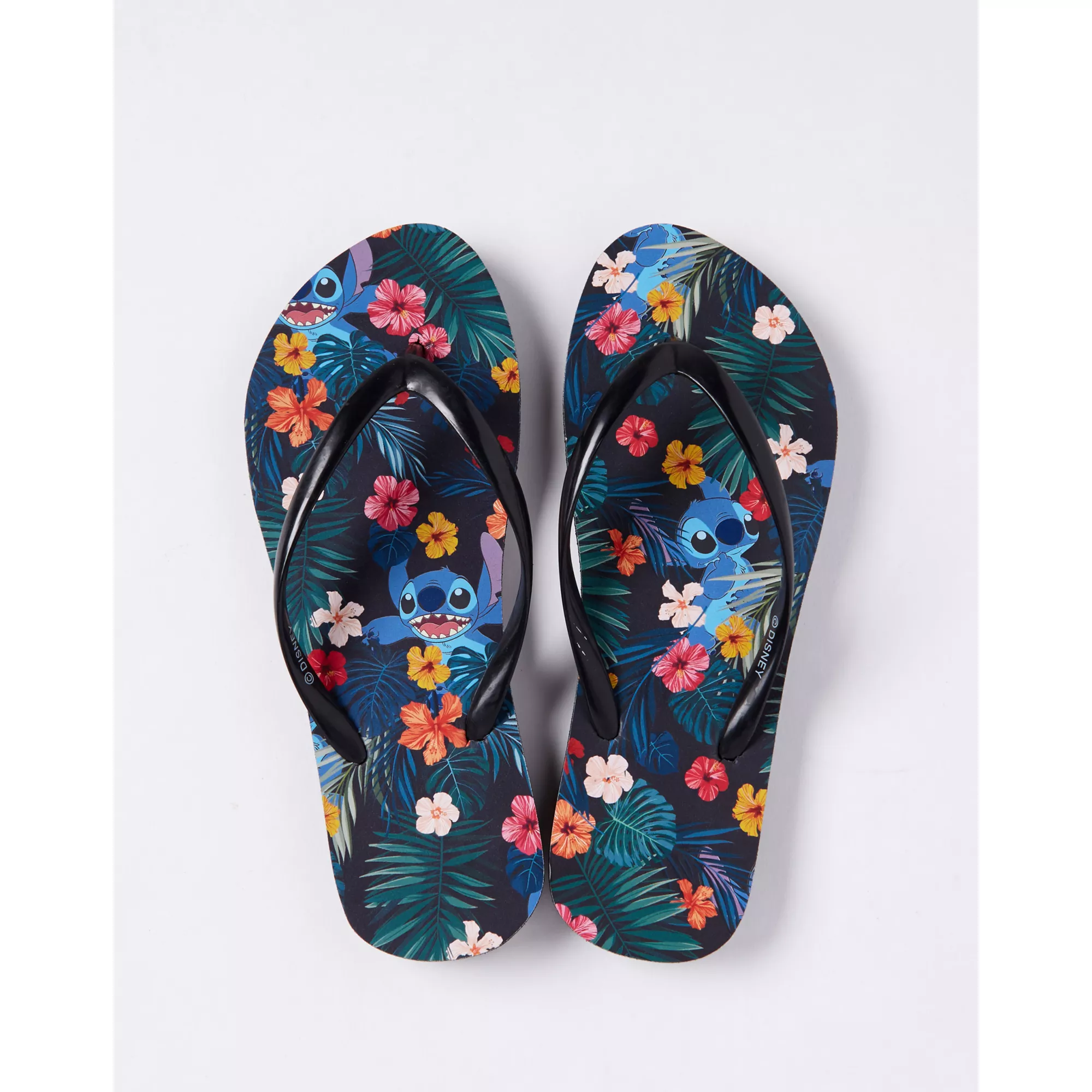 Floral Lilo and Stitch Flip Flops - Disney at Spencer's