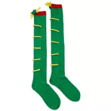 Rasta Lace-Up Over The Knee Socks at Spencer's