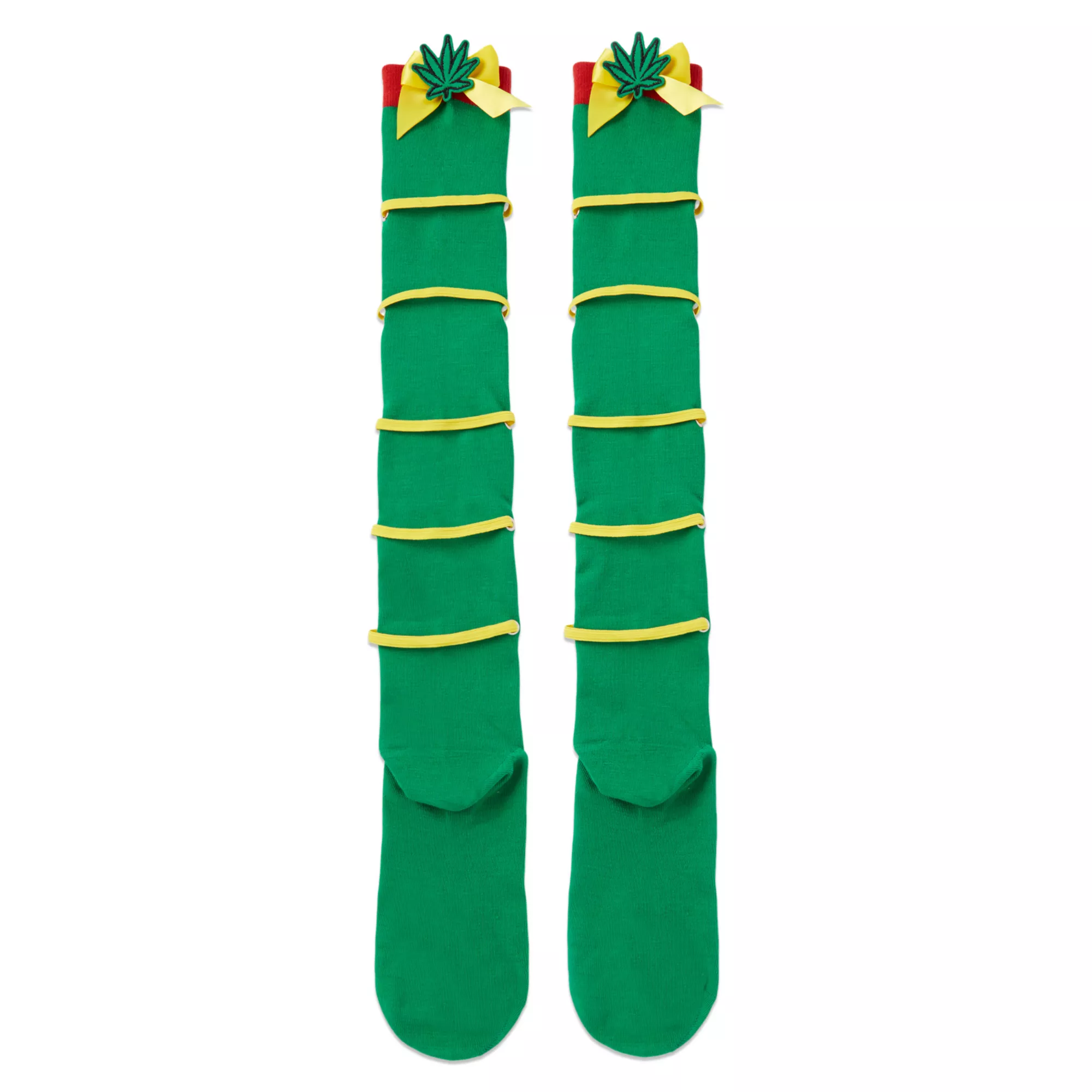 Rasta Lace-Up Over The Knee Socks at Spencer's