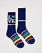 Rainbow Love Crew Socks