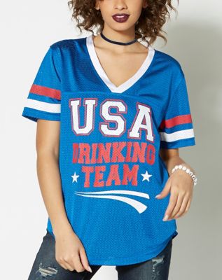 USA Baseball Jersey Camo (Red) - USA Drinking Team