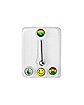 Rainbow Leaf Barbell With Extra Balls - 14 Gauge