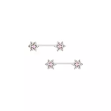 CZ Rose Gold  Flower Nipple Barbells at Spencer's