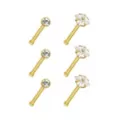 CZ Stud Nose Rings - 6 Pack at Spencer's