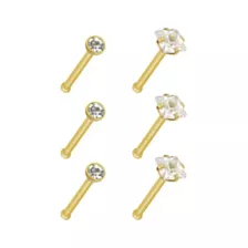 CZ Stud Nose Rings - 6 Pack at Spencer's