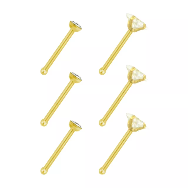 CZ Stud Nose Rings - 6 Pack at Spencer's