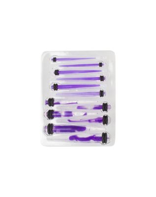 Multi-Pack Purple Stretcher Ear Tapers - 6 Pair - 14 - 4 GAUGE - by Spencer's