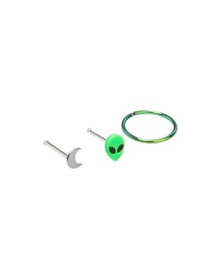 Multi-Pack Alien Nose Rings 3 Pack - 20 Gauge