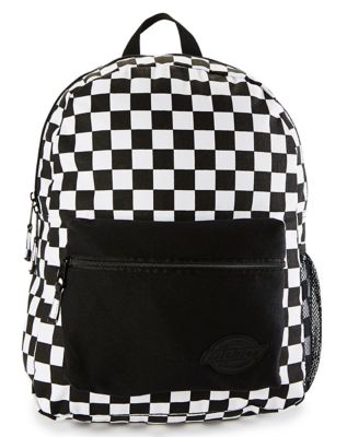 White Checkered Backpack Purse