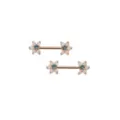 Opal-Effect Flower Nipple Rings - 14 Gauge at Spencer's