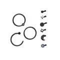 Multi-Pack Blackplated Nose Rings 9 Pack - 20 Gauge at Spencer's