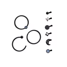 Multi-Pack Blackplated Nose Rings 9 Pack - 20 Gauge at Spencer's