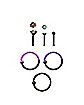Multi-Pack Ombre Nose Rings 6 Pack - 20 Gauge
