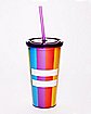 Equality Rainbow Cup With Straw - 20 oz.