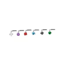 Multi-Color L-Bend Nose Ring - 6 Pack at Spencer's