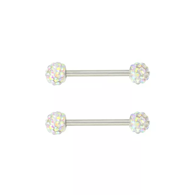 Druzy CZ Nipple Barbells 1 Pair - 14 Gauge at Spencer's