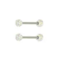 Druzy CZ Nipple Barbells 1 Pair - 14 Gauge at Spencer's