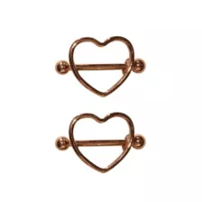 Rose Goldplated Heart Nipple Shields - 14 Gauge at Spencer's