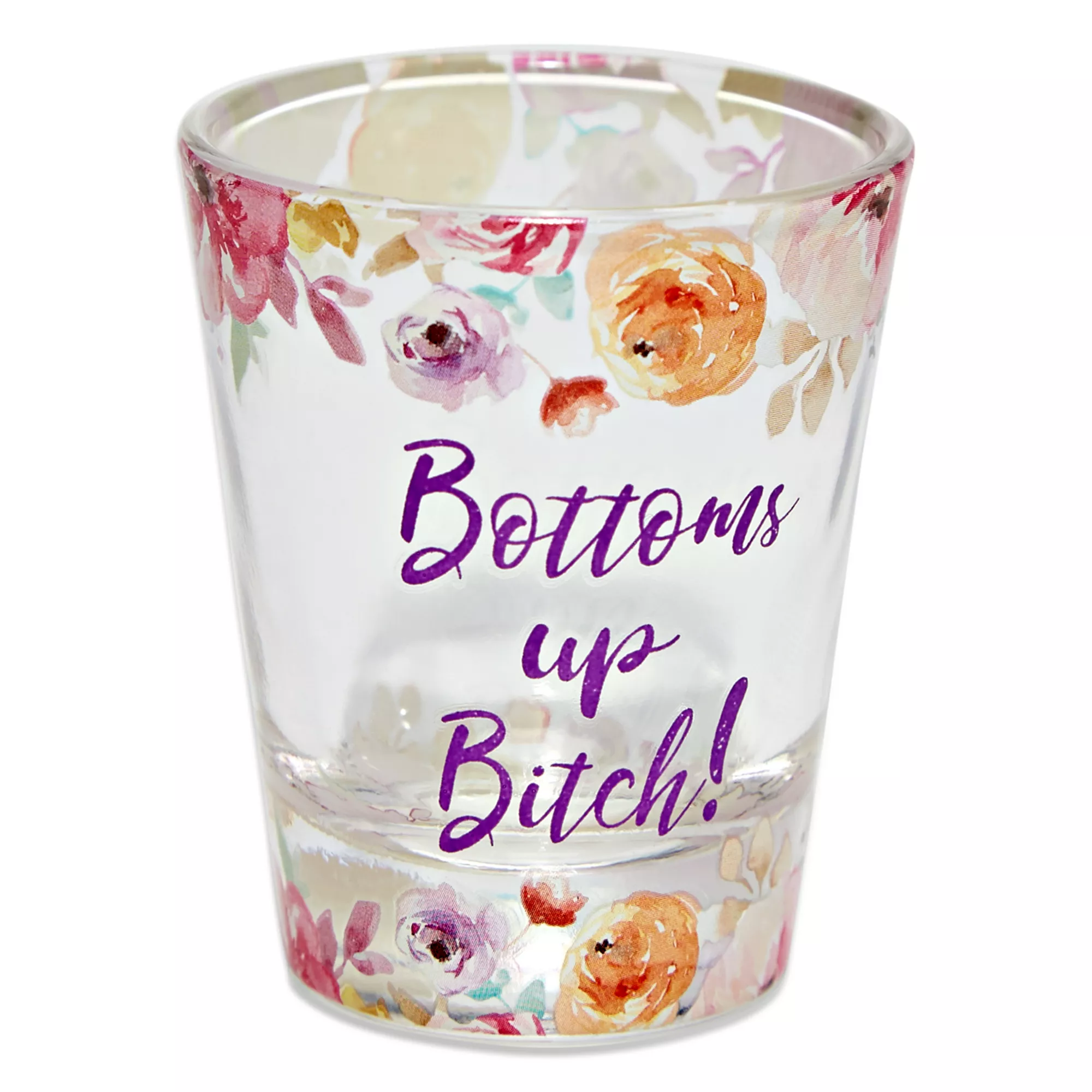 Floral Bottoms Up Bitch Shot Glass - 2 oz. at Spencer's