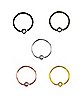 Multi-Pack Colored CZ Captive Nose Rings 5 Pack - 20 Gauge