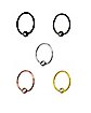 Multi-Pack Colored CZ Captive Nose Rings 5 Pack - 20 Gauge