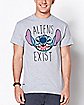 Aliens Exist Stitch T Shirt - Disney