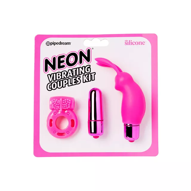 Neon Pink Vibrating Couples Sex Toy Kit at Spencer's