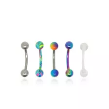 Multi-Pack Rainbow Curved Barbells 5 Pack - 16 Gauge at Spencer's