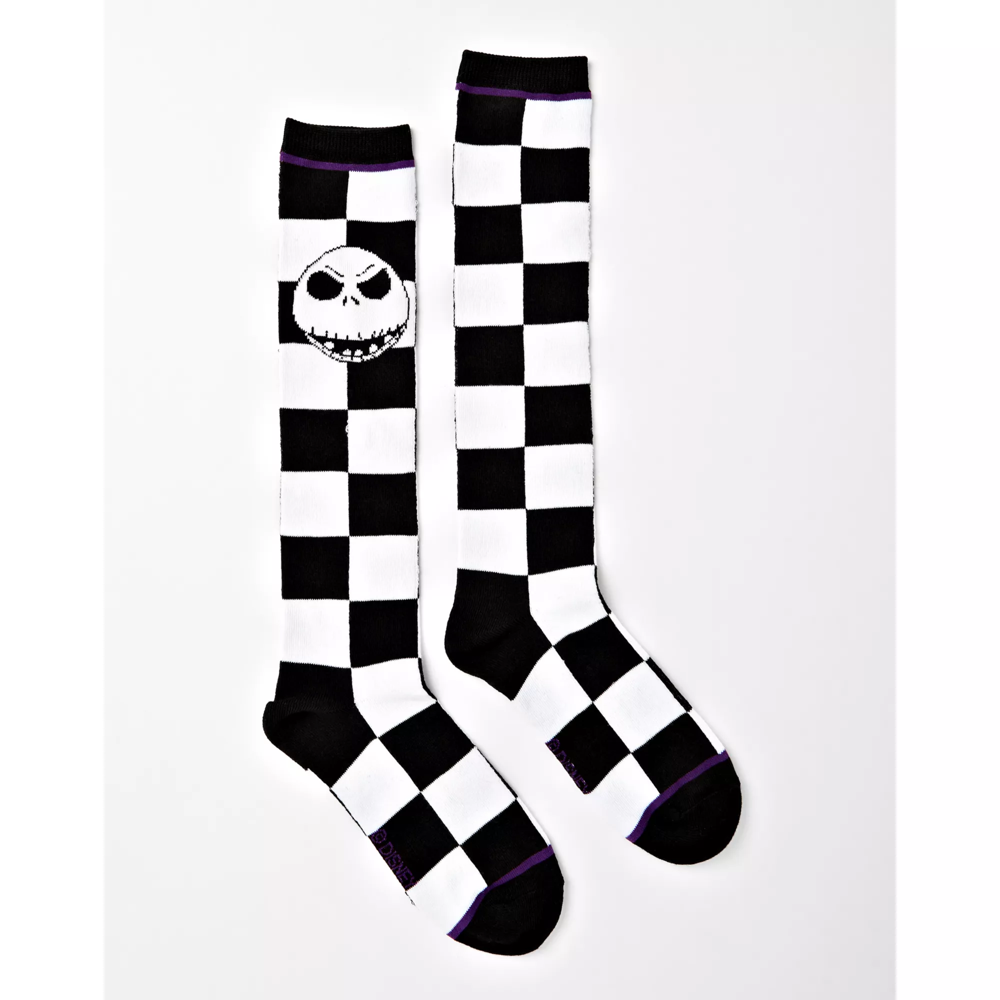 Checkered Jack Skellington Knee High Socks - The Nightmare Before Christmas at Spencer's