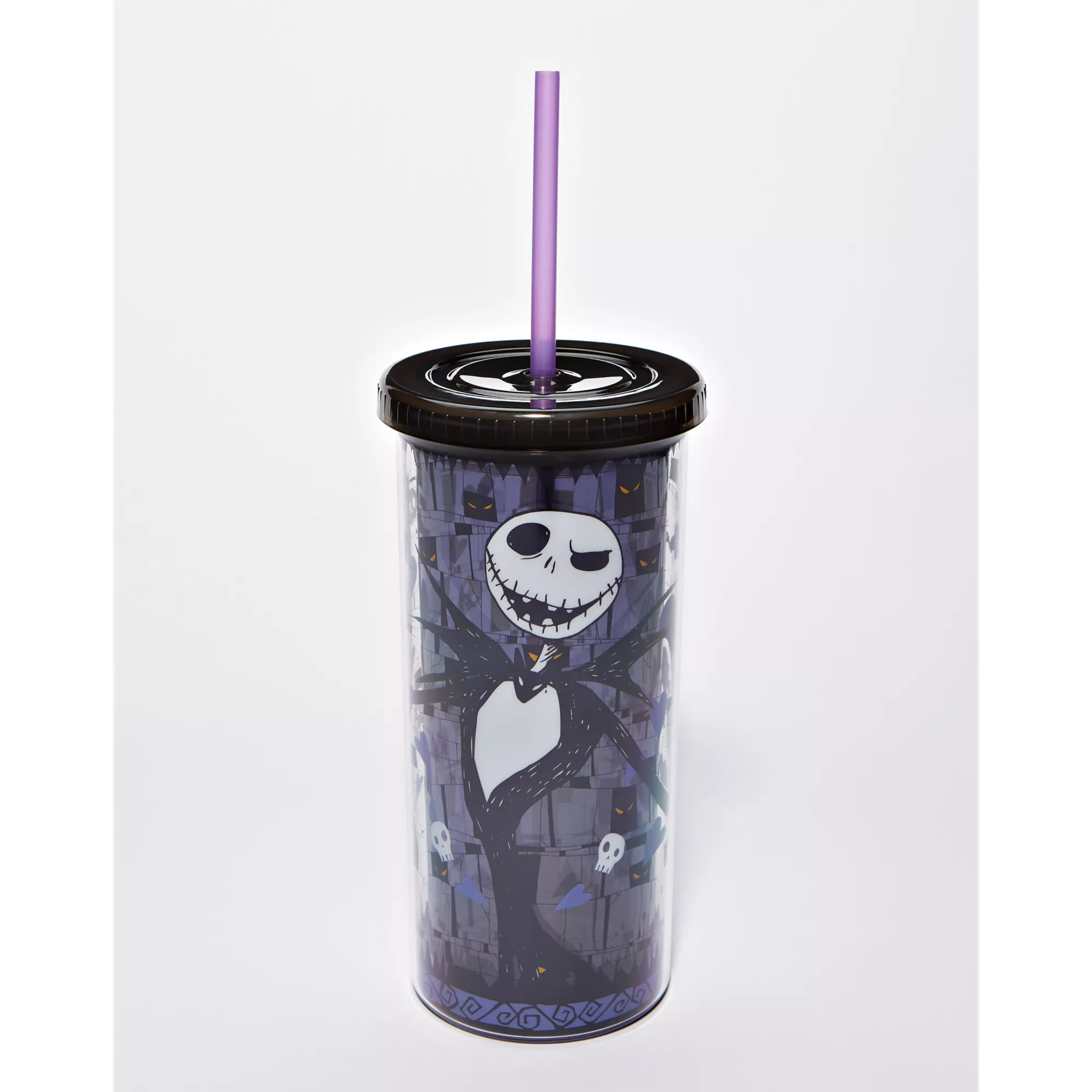 Jack Skellington Skull and Heart Cup with Straw 20 oz. - The Nightmare Before Christmas at Spencer's
