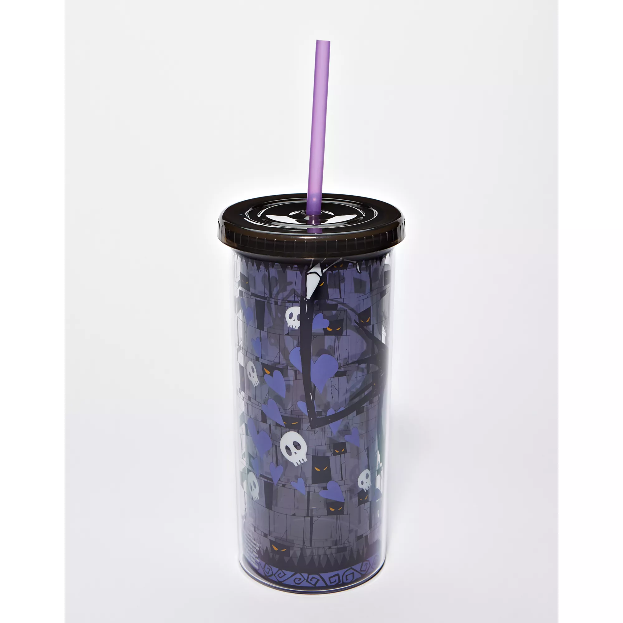 Jack Skellington Skull and Heart Cup with Straw 20 oz. - The Nightmare Before Christmas at Spencer's