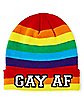 Rainbow Gay AF Beanie Hat