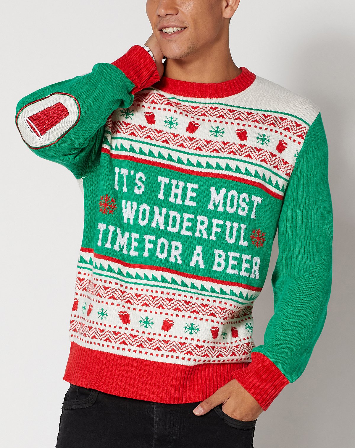 Spencer's It’s The Most Wonderful Time For A Beer Ugly Christmas Sweater