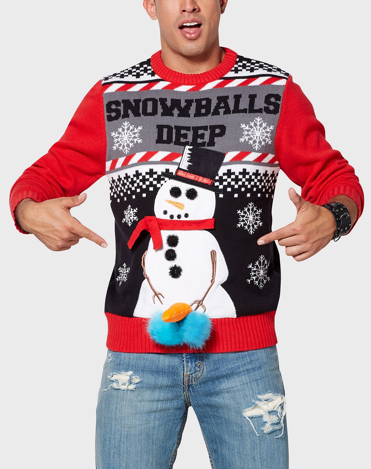 Spencer's Snowballs Deep Ugly Christmas Sweater