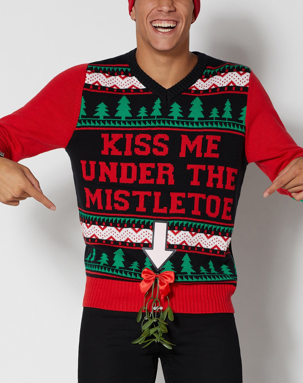 Spencer's Kiss Me Under The Mistletoe Ugly Christmas Sweater
