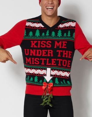 Kiss Me Under Mistletoe Neck Tie Christmas Party Fancy Dress Costume