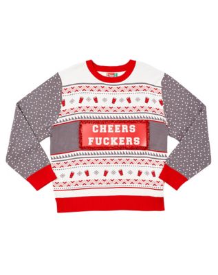 Light-Up Cheers Fuckers Ugly Christmas Sweater