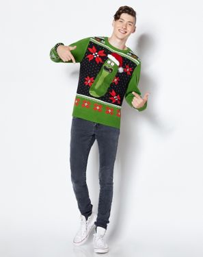 Pickle Rick and Morty Ugly Christmas Sweater
