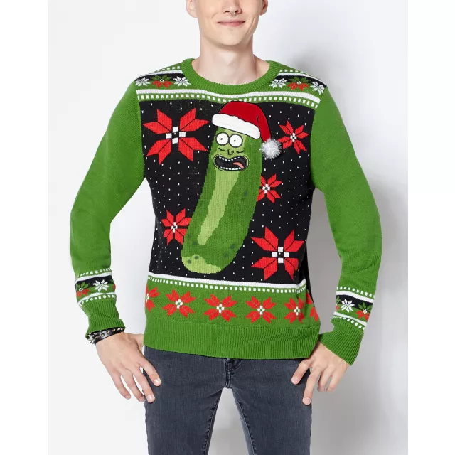 Light Up Pickle Rick Ugly Sweater Rick and Morty Spencer s